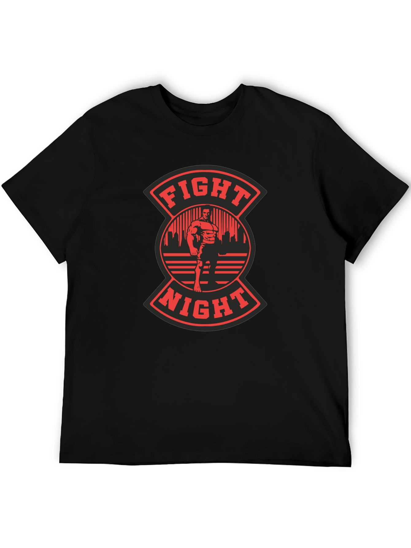 Black Fight Night Graphic T-Shirt - Men's Black Tee view 5