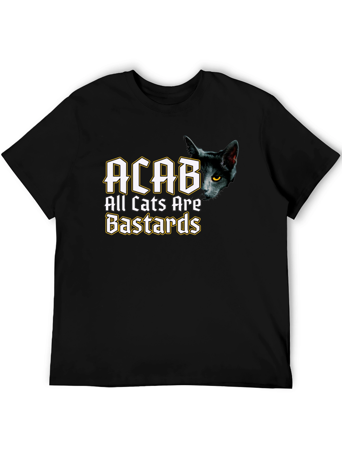 Black ACAB All Cats Are Bastards Black T-Shirt view 5