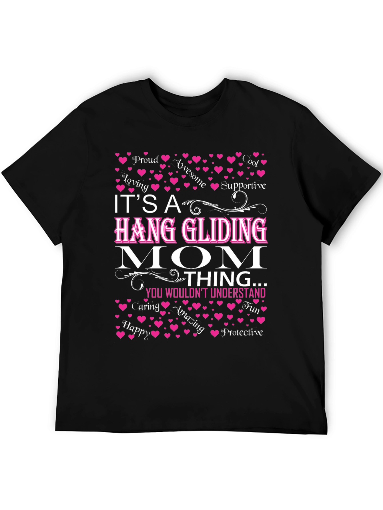 Black Hang Gliding Mom T-Shirt - Awesome Mother's Day Gift view 5