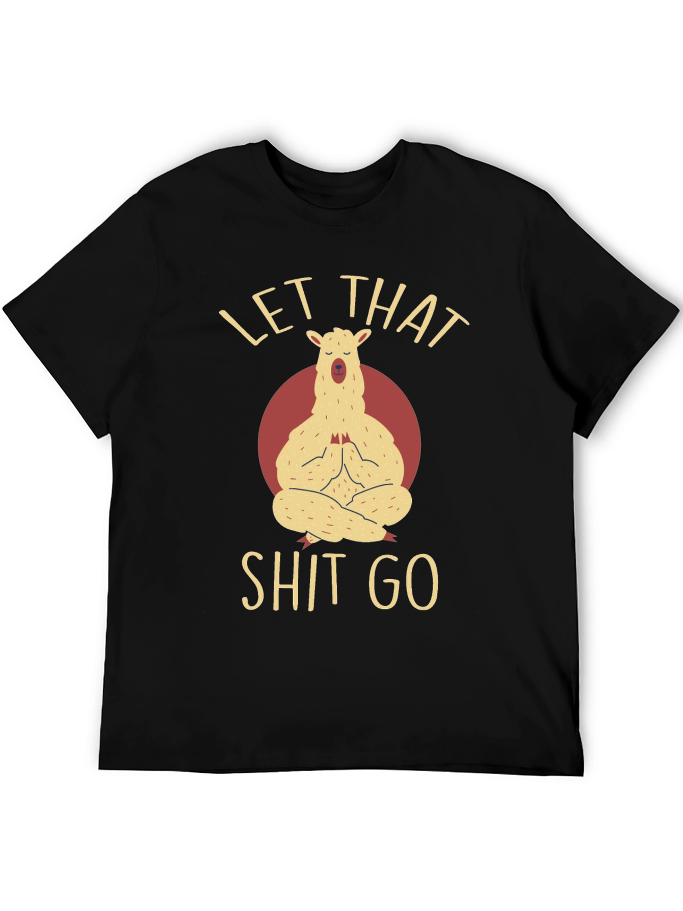 Black Llama Yoga T-Shirt - Let That Go Funny Graphic Tee view 5