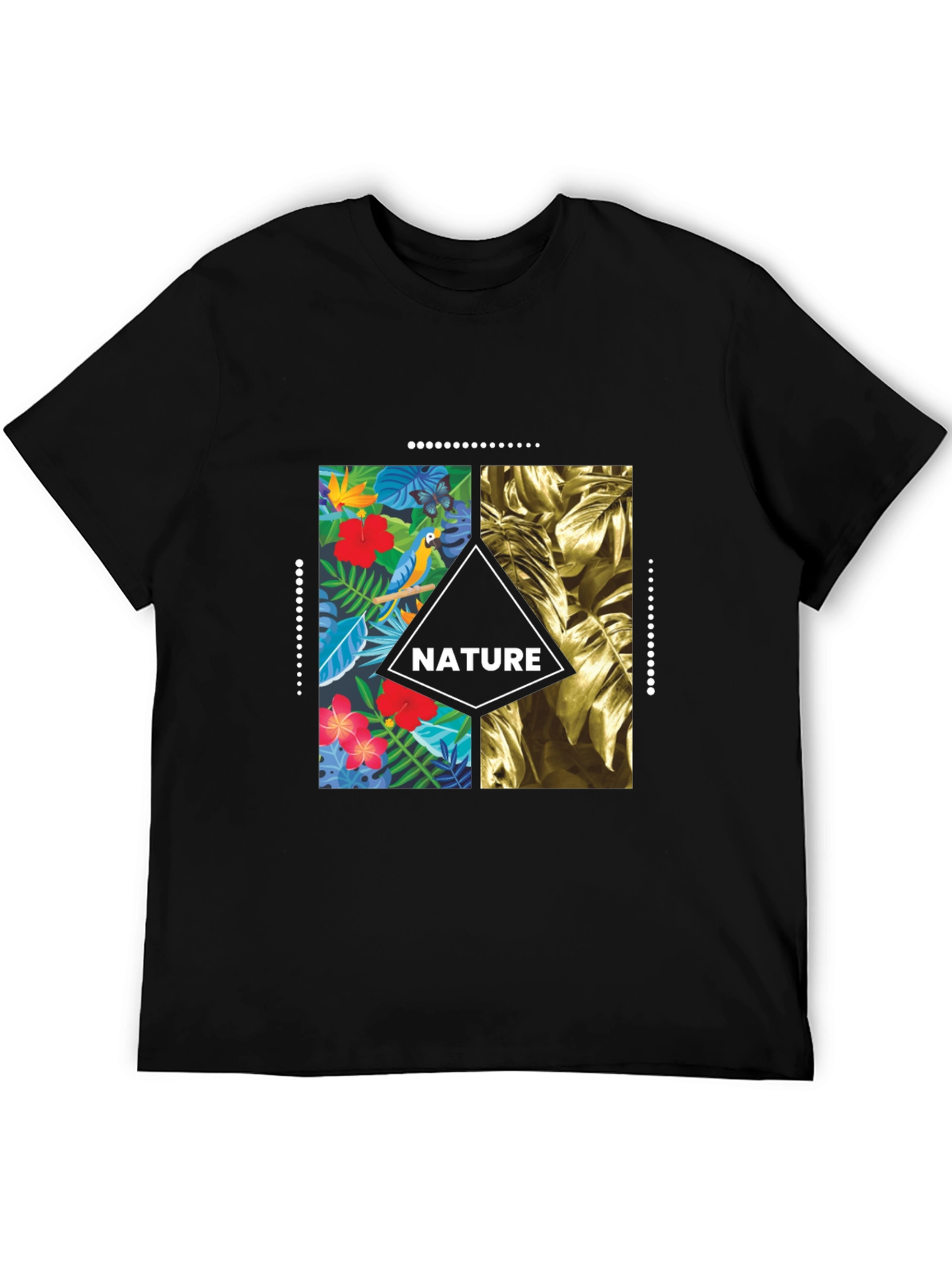 Black Nature T-Shirt - Tropical Graphic Tee for Men view 5