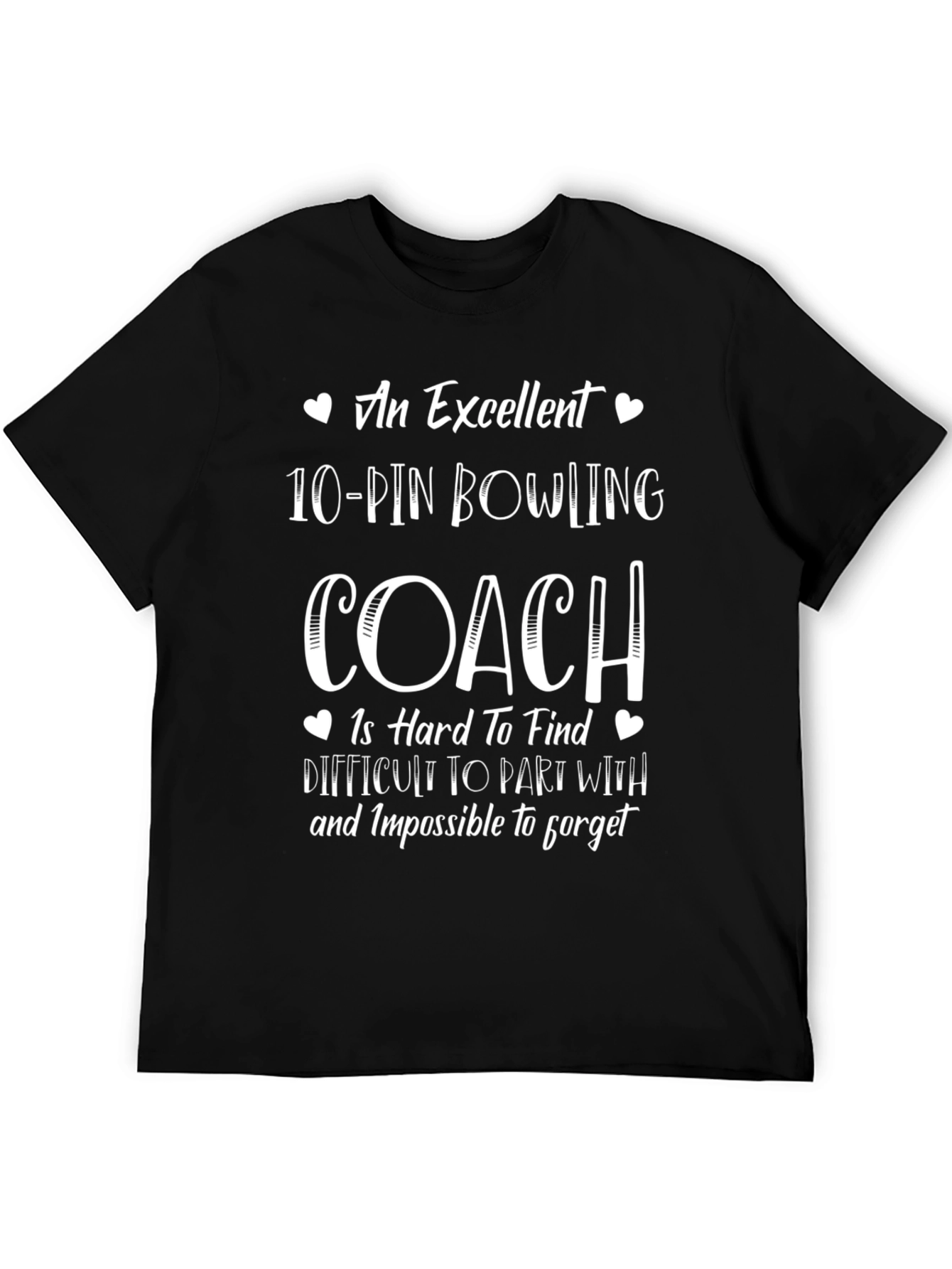 Black Excellent Bowling Coach Graphic T-Shirt view 5