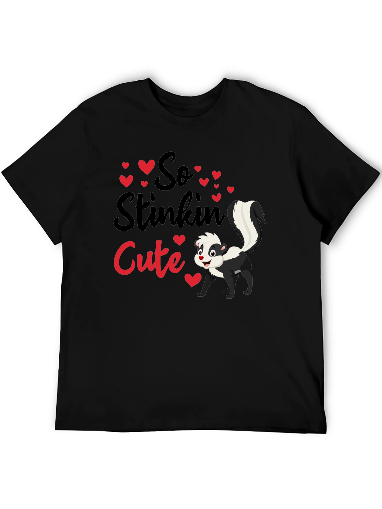 Black So Stinkin' Cute Skunk T-Shirt view 5