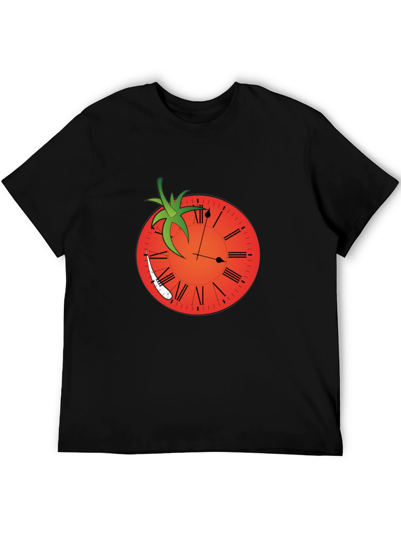 Black Tomato Clock Graphic Tee - Unique Design view 5