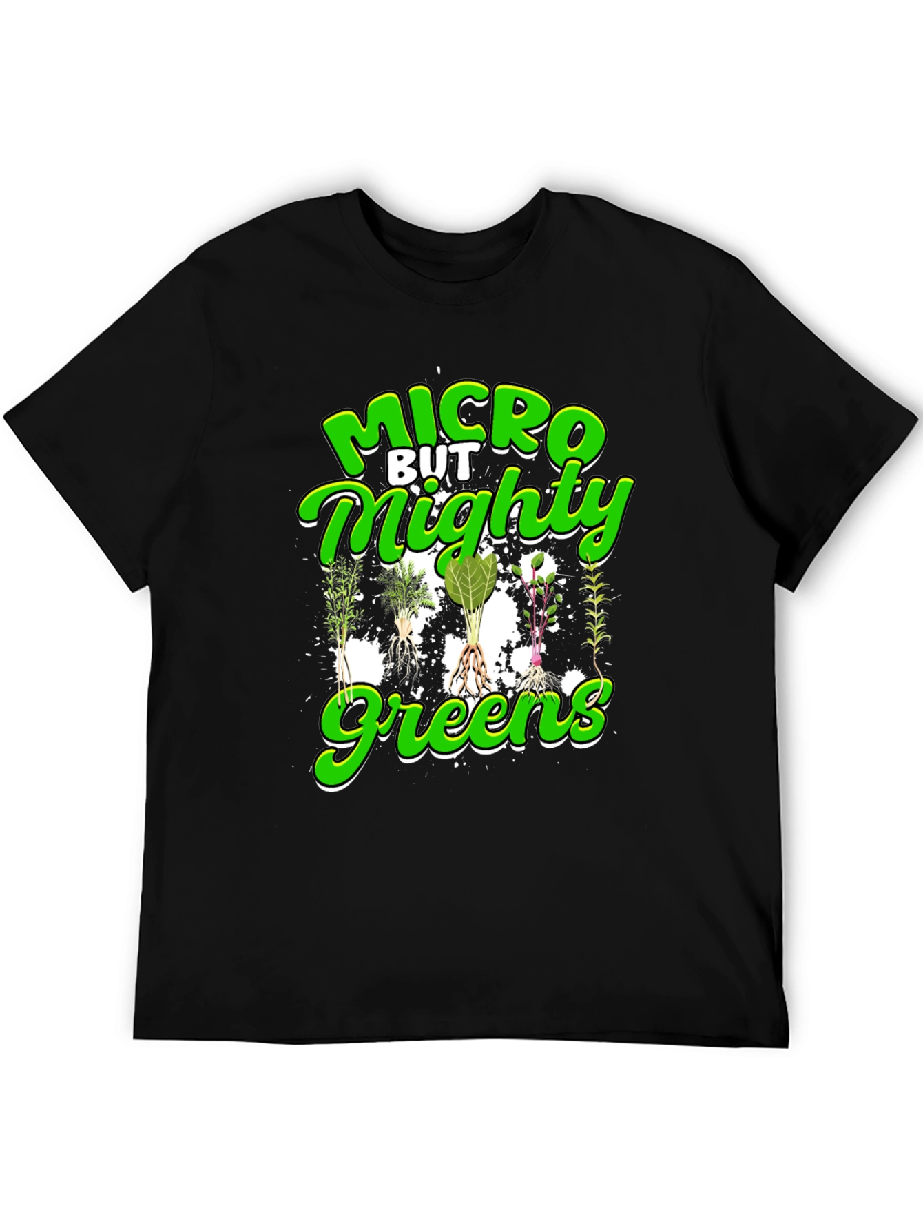 Black Micro But Mighty Greens T-Shirt - Black view 5