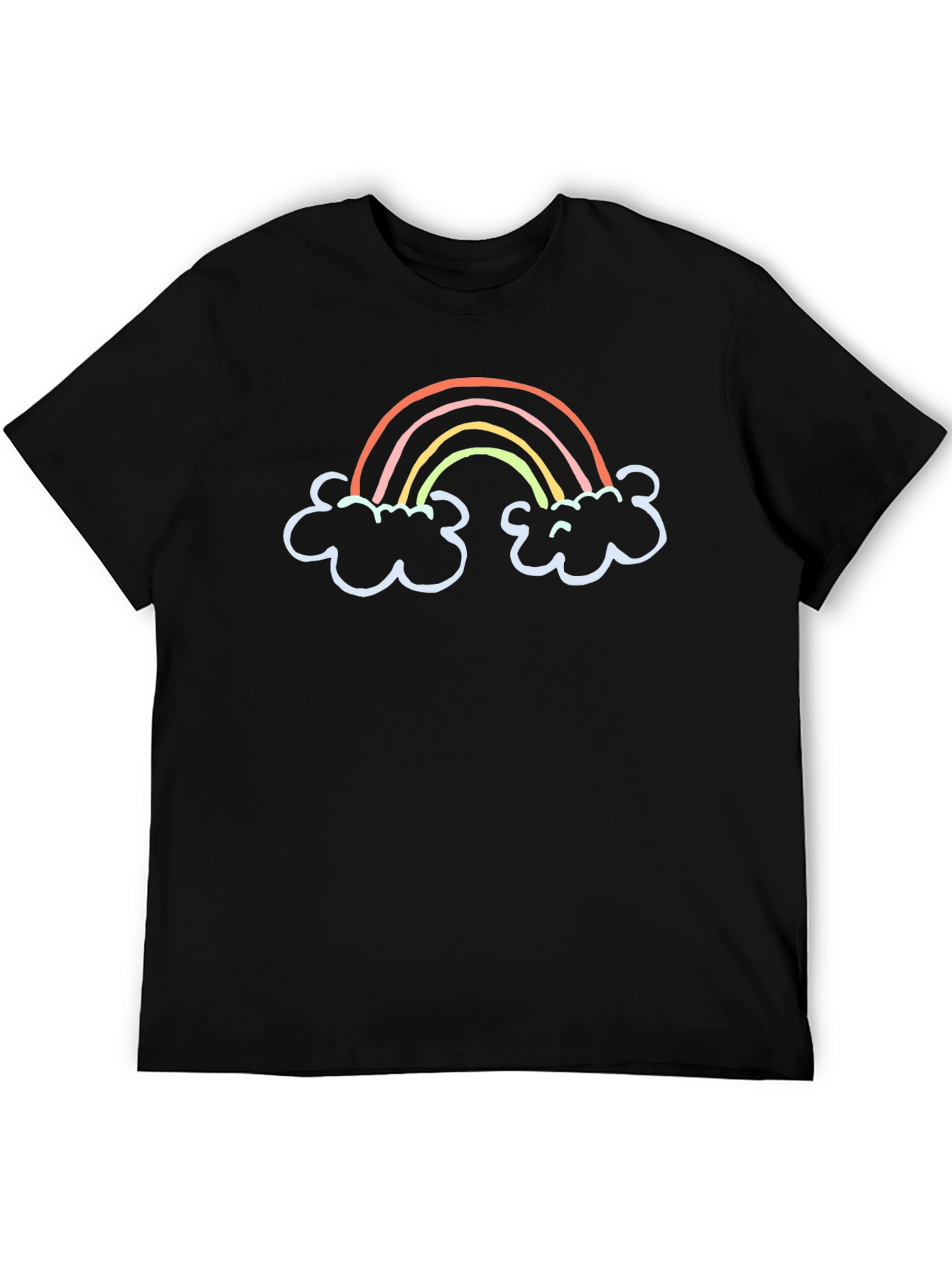 Black Rainbow Cloud Graphic Tee - Black Unisex T-Shirt view 5