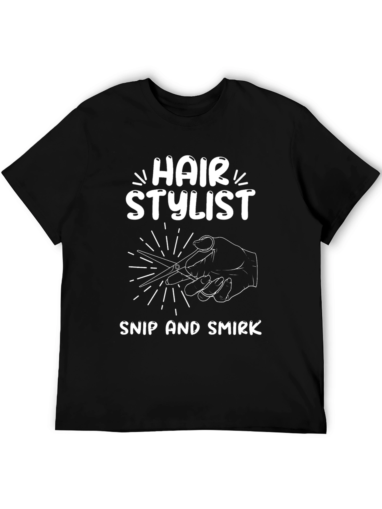 Black Hair Stylist T-Shirt - Snip and Smirk view 5