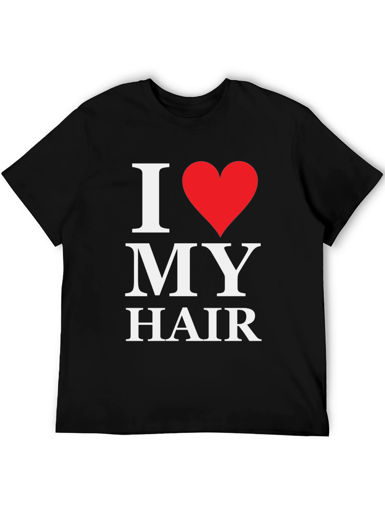 Black I Love My Hair Graphic Tee - Black Cotton T-Shirt view 5