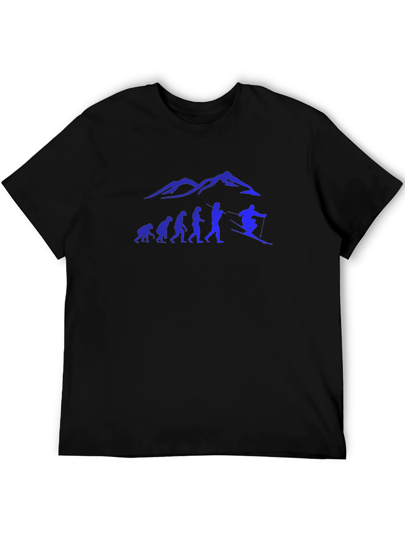 Black Skiing Evolution Graphic Tee - Black view 5