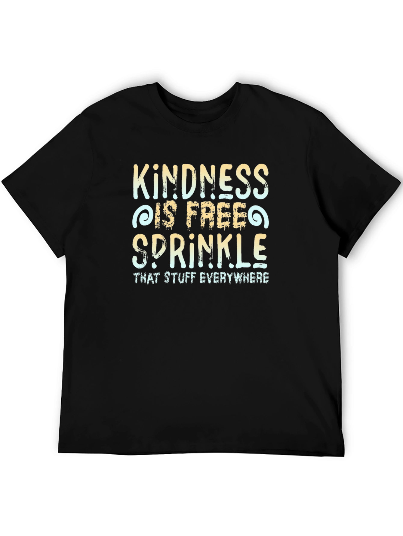 Black Kindness is Free T-Shirt, Unisex Crew Neck Tee view 5