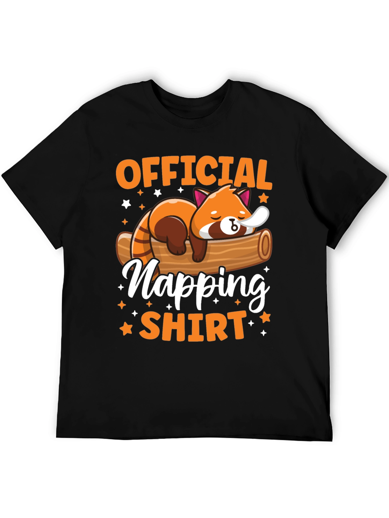 Black Official Napping Shirt - Red Panda Design view 5