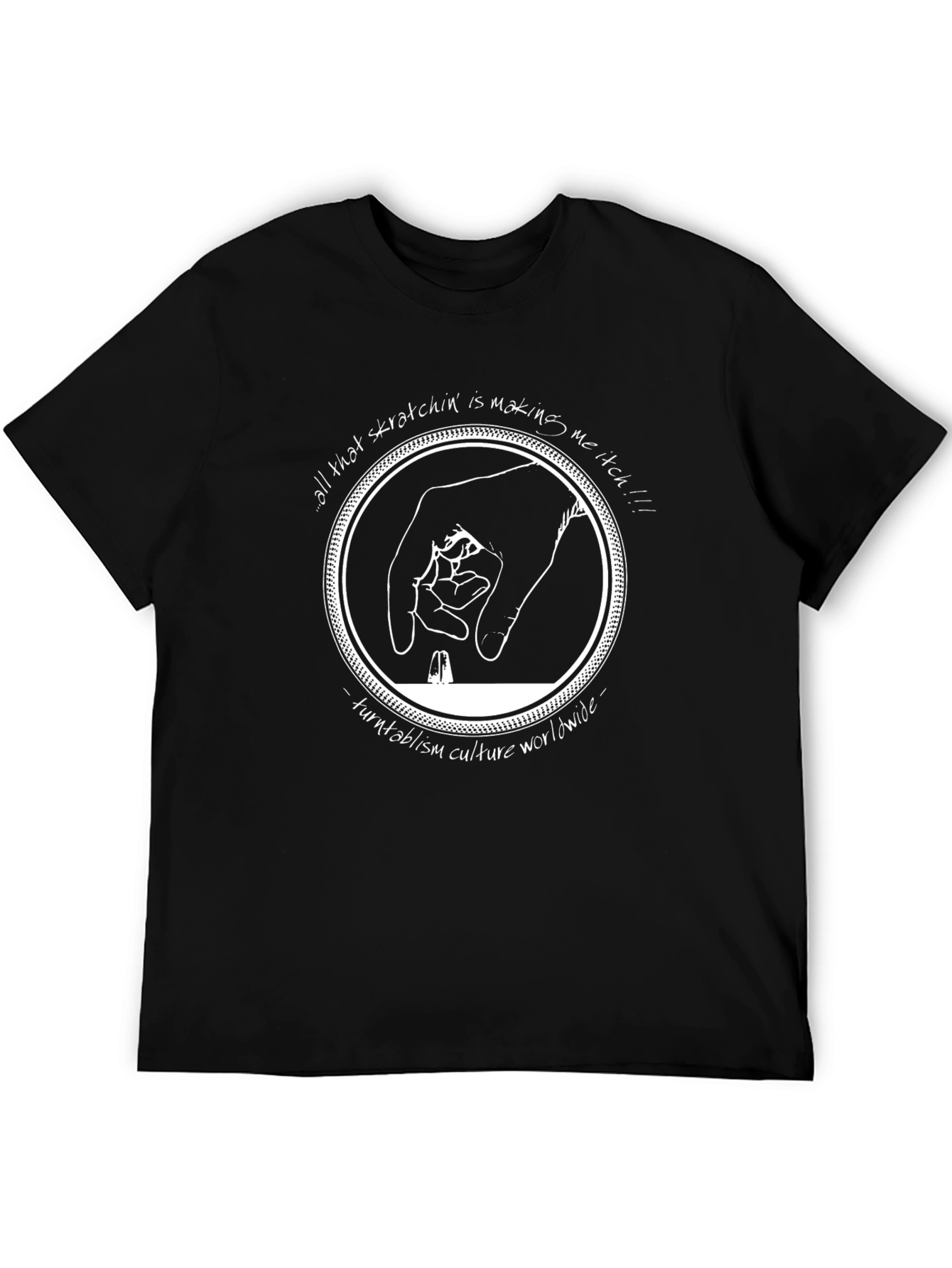 Black DJ Scratching T-Shirt: Turntablism Culture view 5