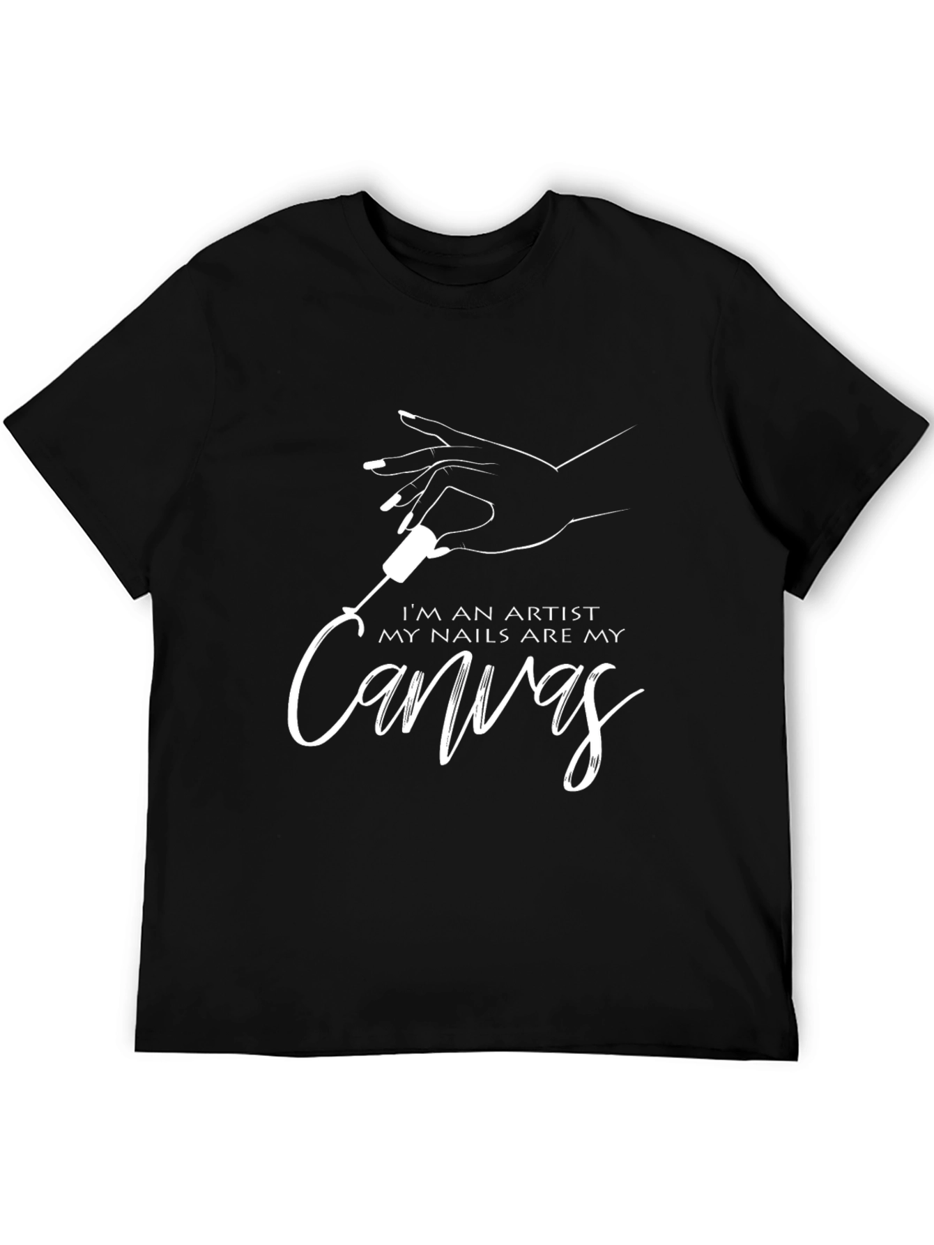 Black Artist Canvas T-Shirt - Nail Design Tee view 5