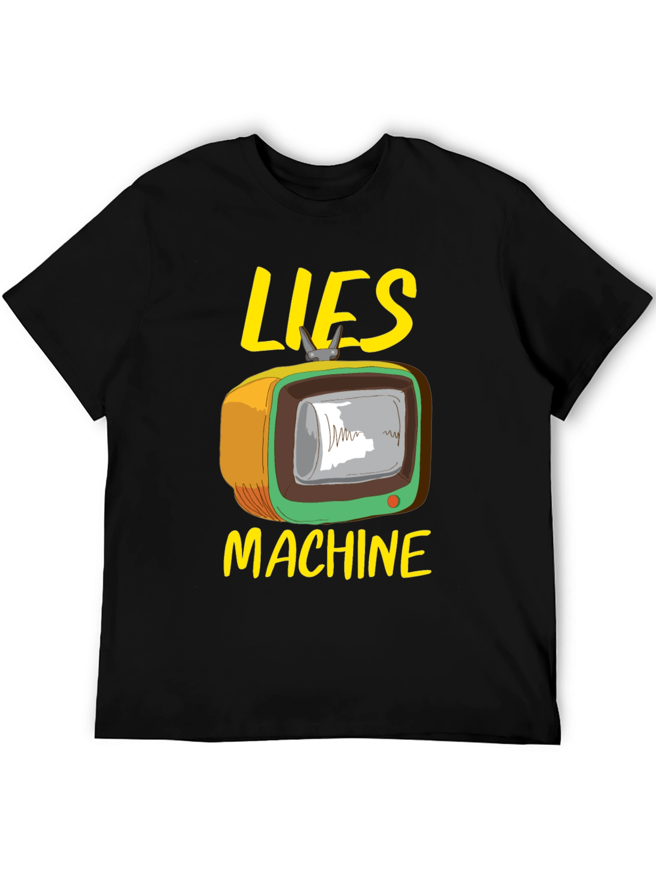 Black Lies Machine Graphic Tee - Retro TV Humor view 5