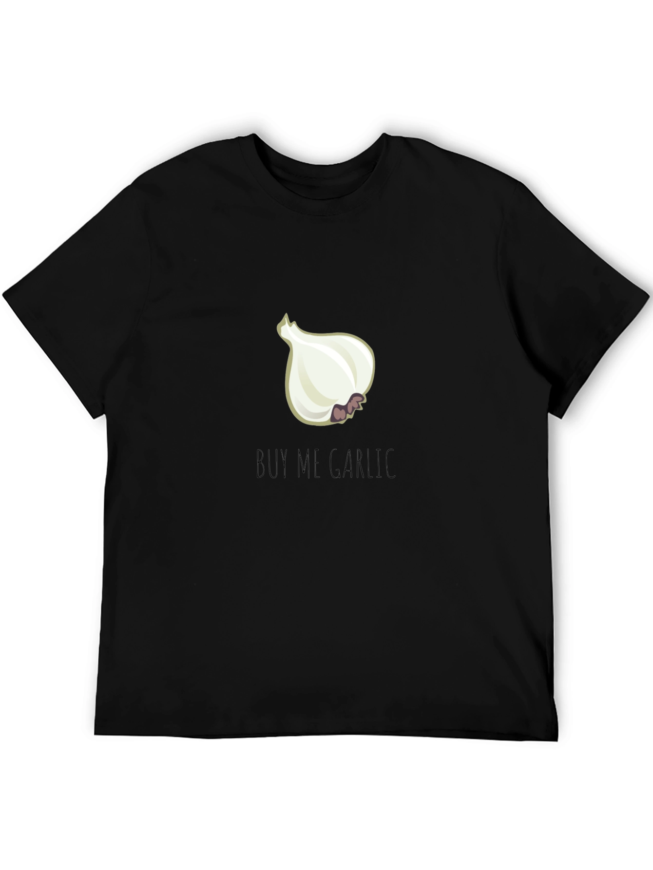 Black Buy Me Garlic T-Shirt - Novelty Foodie Tee view 5