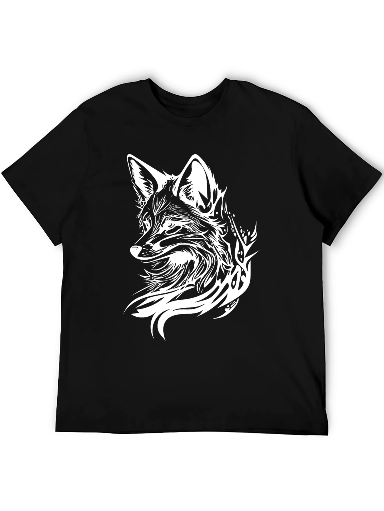 Black Fox Graphic T-Shirt - Black Cotton Blend view 5