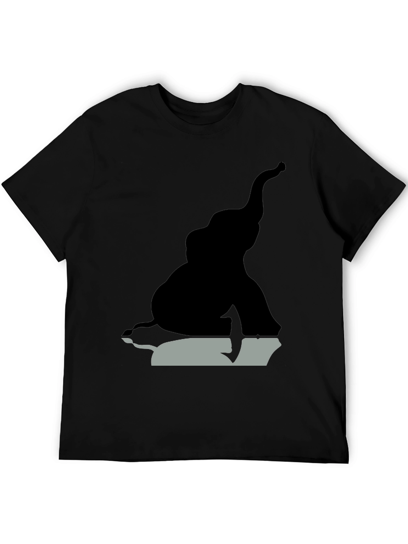 Black Elephant Silhouette Graphic Tee - Black view 5