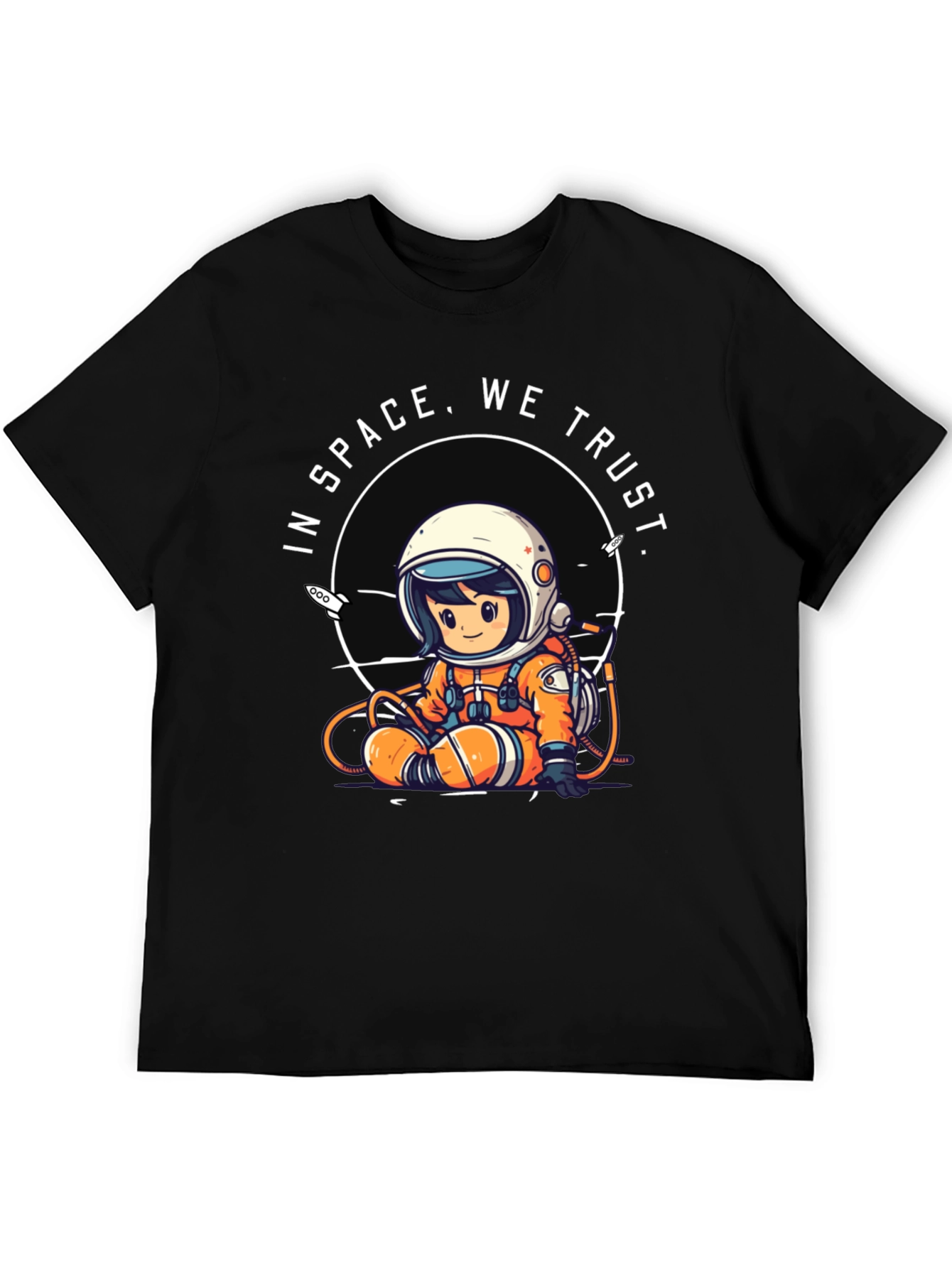 Black In Space We Trust Black Graphic Tee view 5