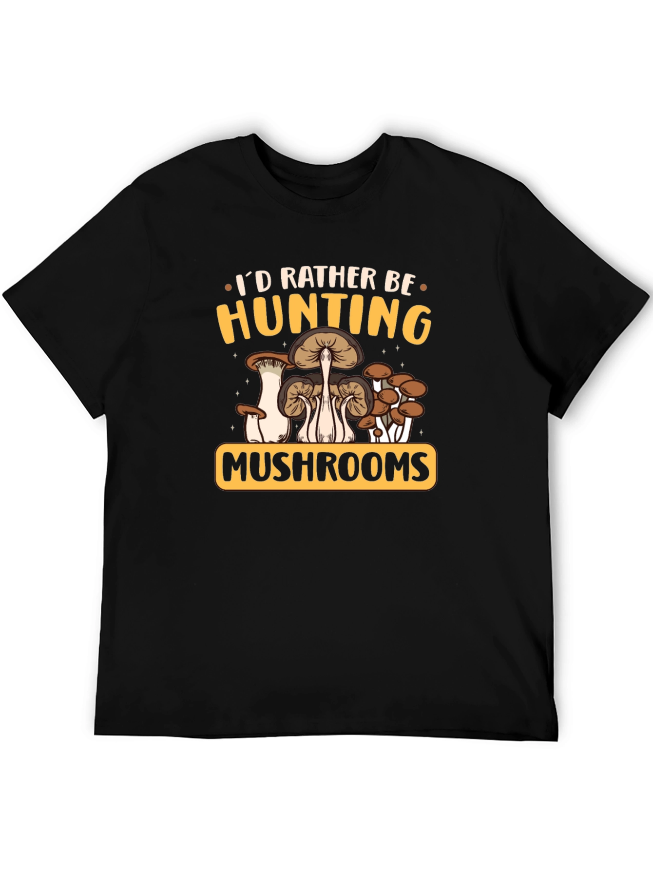 Black Mushroom Hunting Graphic Tee view 5