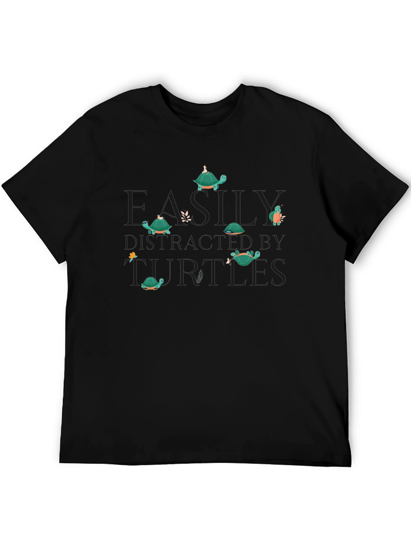 Black Turtles By Miles Black Graphic T-Shirt view 5