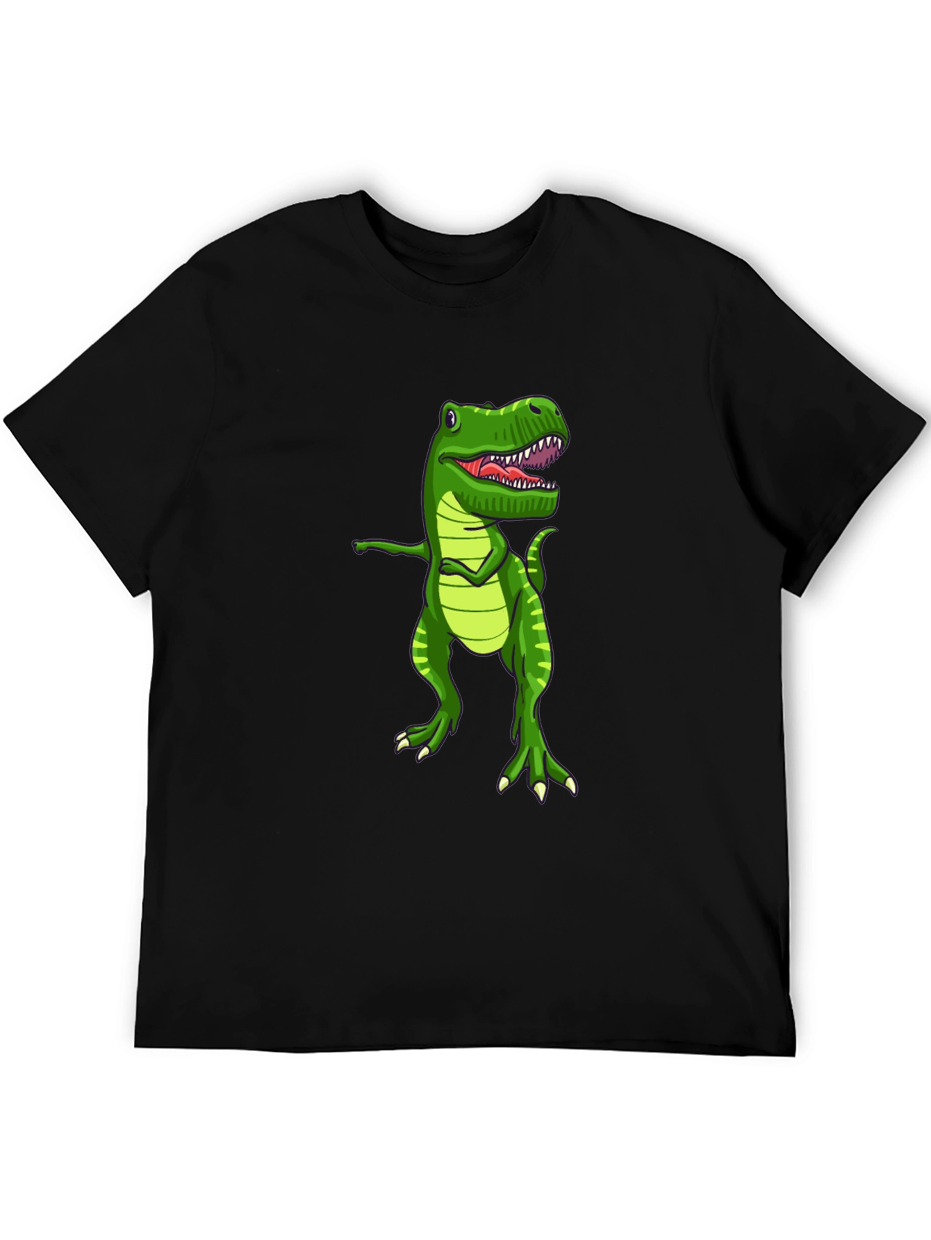 Black Dabbing Dinosaur Graphic T-Shirt - Fun Novelty Tee view 5