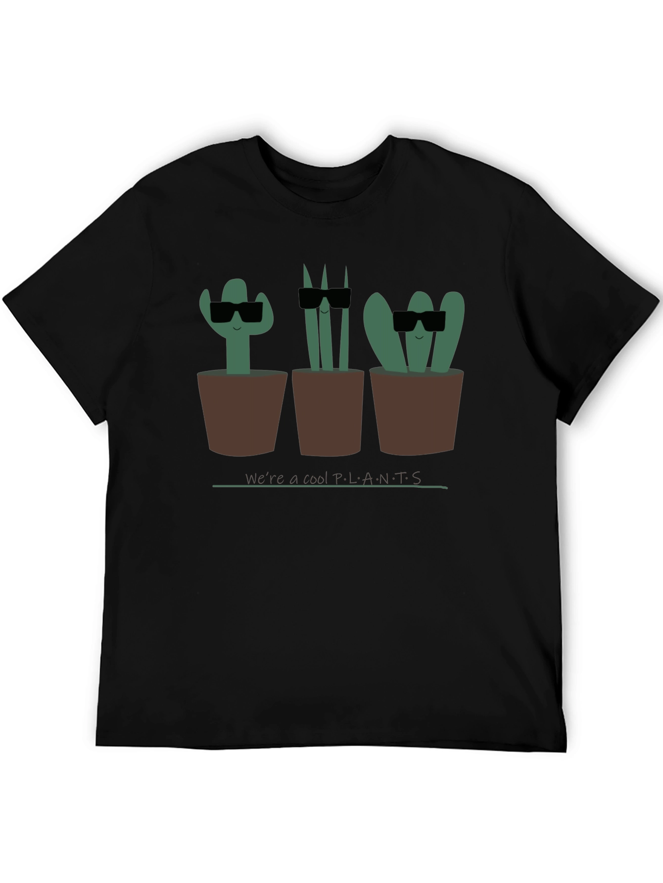 Black Cool Plants Graphic Tee - Unisex Black T-Shirt view 5