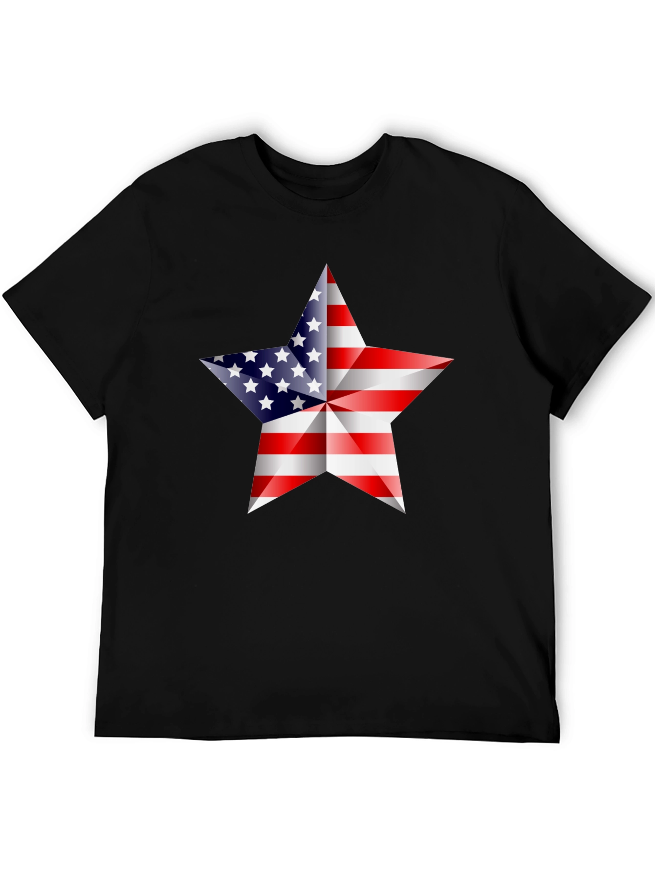 Black American Flag Star Graphic Tee - Patriotic Shirt view 5