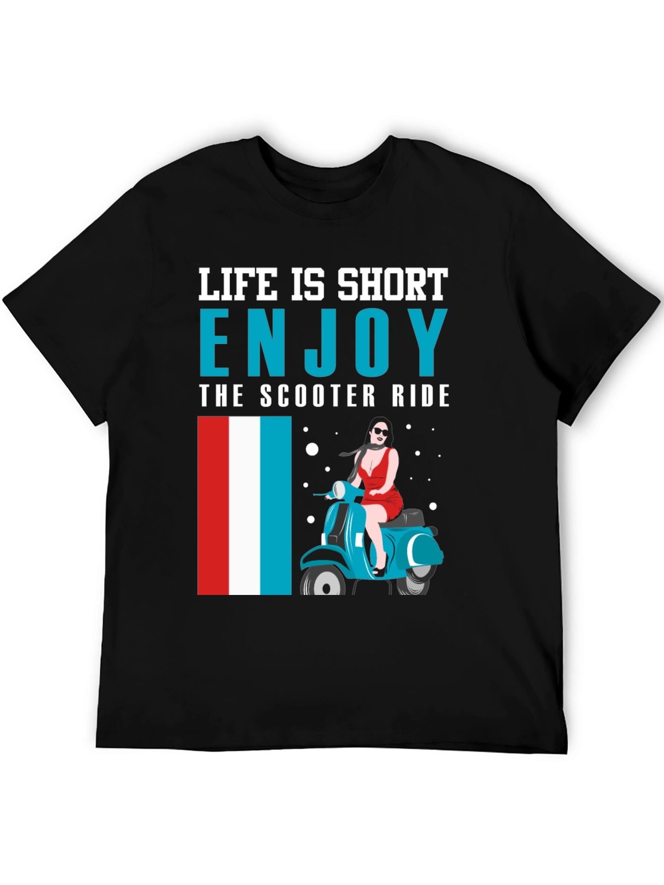 Black Life is Short Enjoy the Scooter Ride Graphic Tee view 5