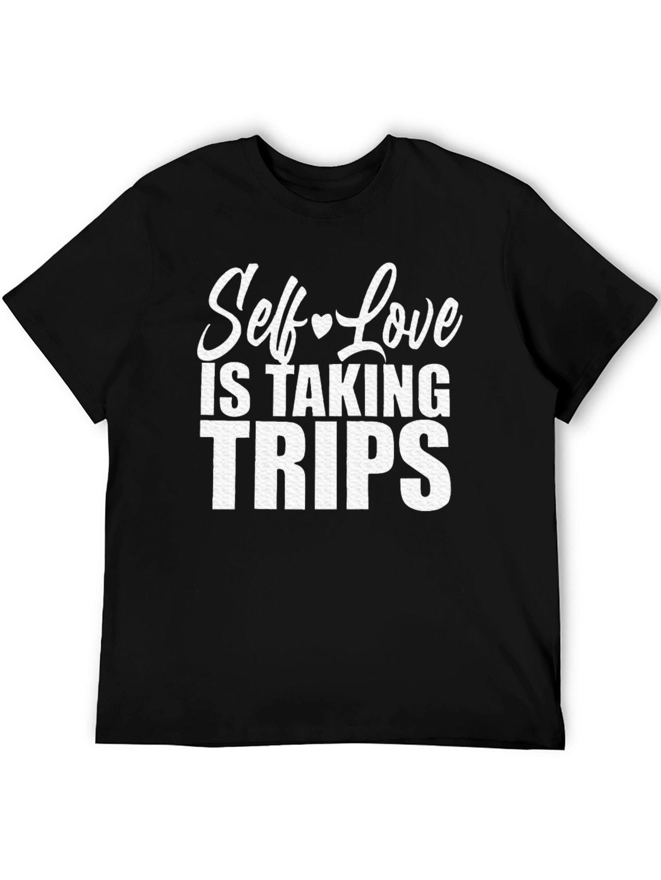 Black Self-Love Trips Graphic Tee - Black Cotton T-Shirt view 5