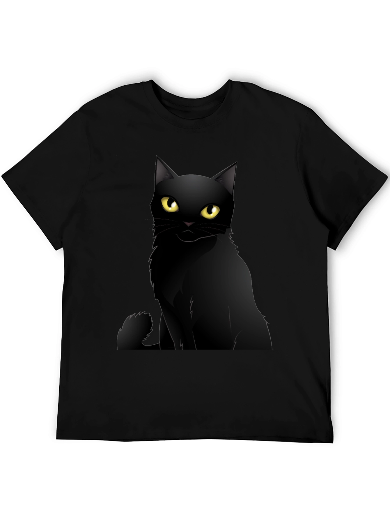 Black Black Cat Graphic Tee - Men's Casual T-Shirt view 5