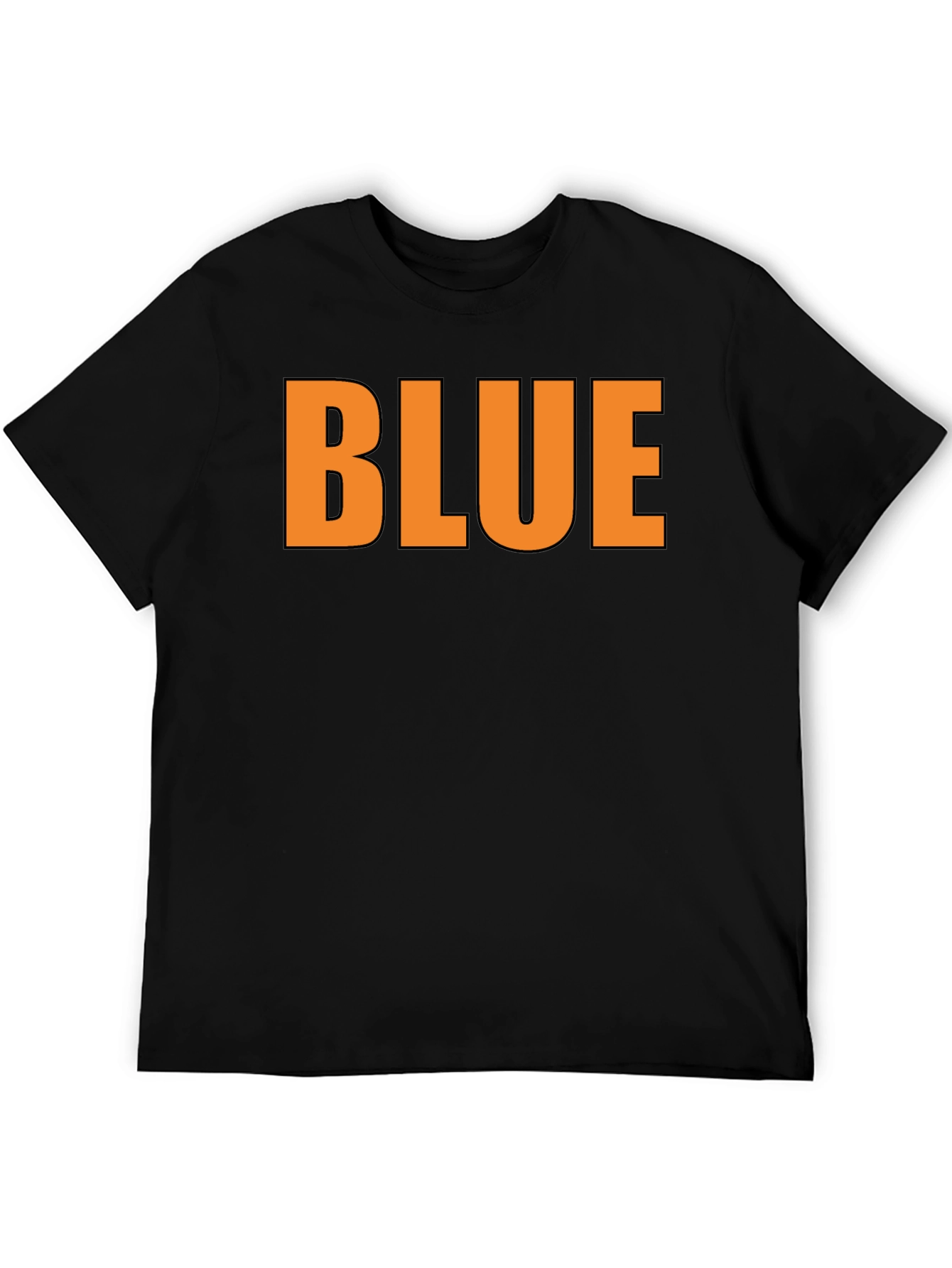 Black Bold Text Tee - "BLUE" Graphic T-Shirt, Modern Fit view 5