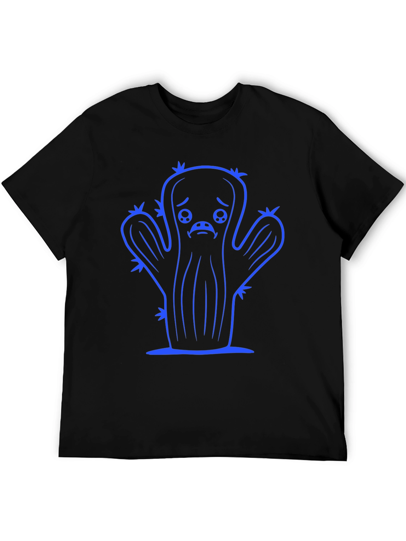 Sad Cactus Graphic Tee - Black Unisex T-Shirt - 5