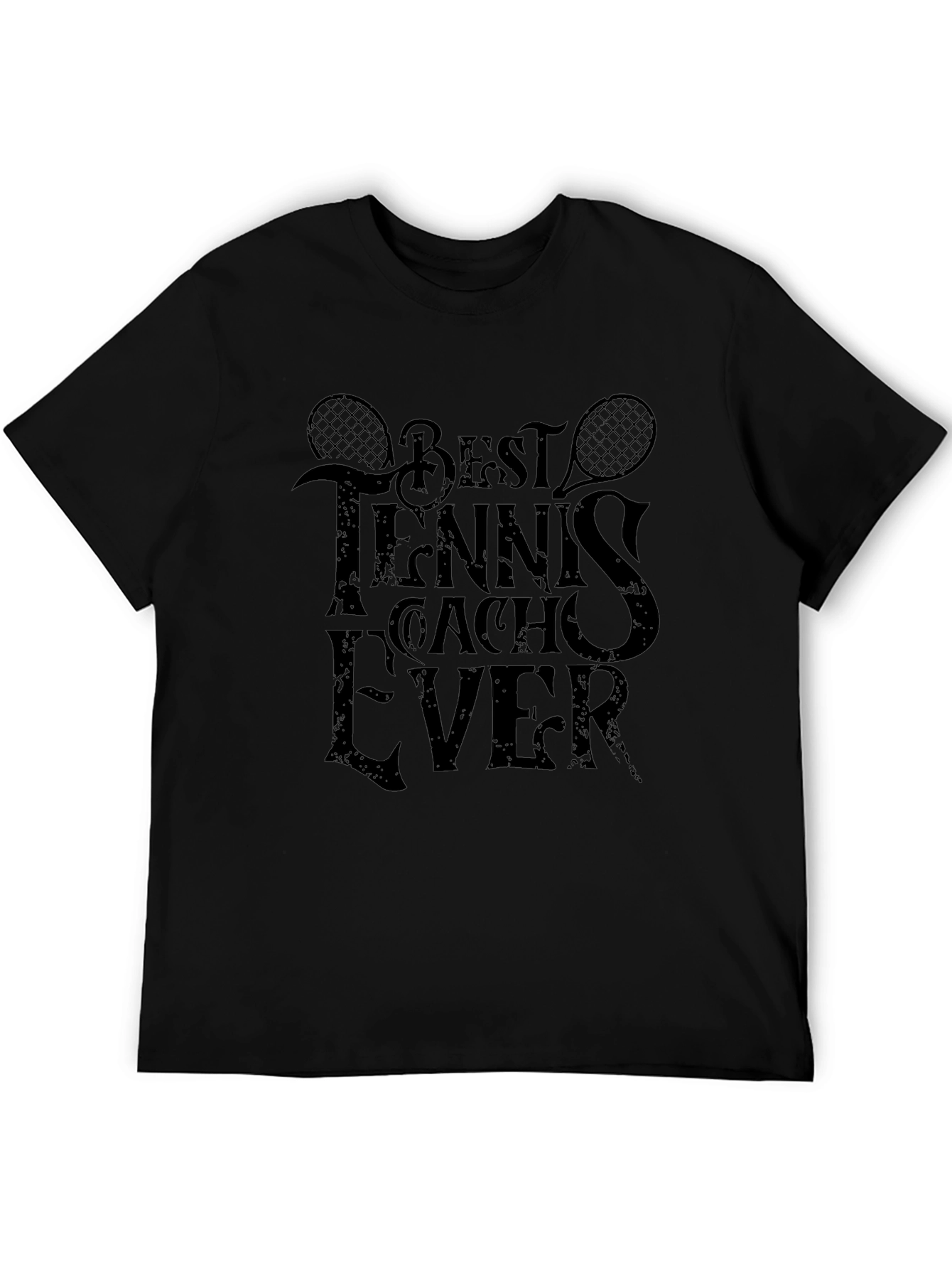 Black Best Tennis Coach Ever Graphic Tee view 5