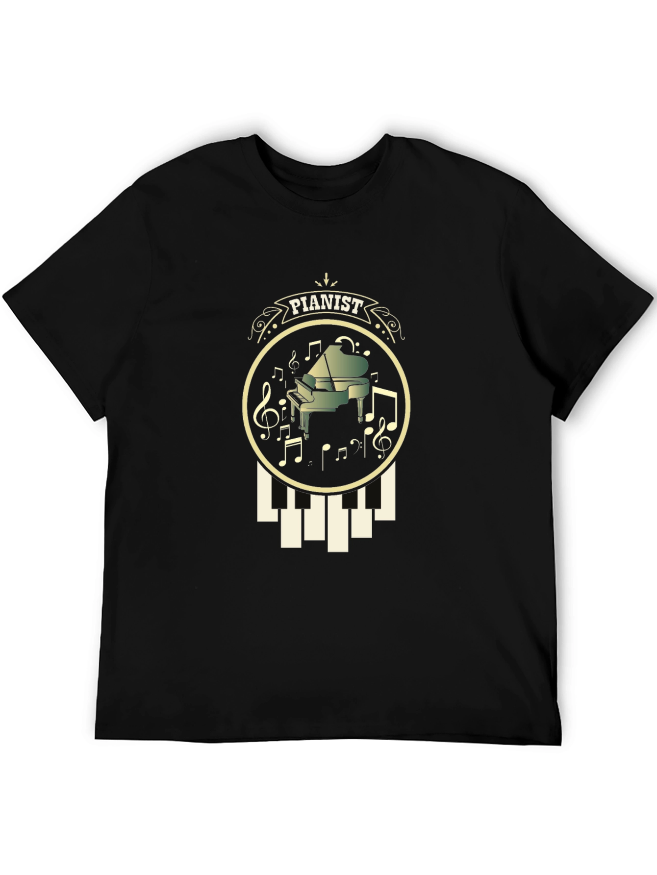 Black Pianist Graphic T-Shirt - Music Lover Tee view 5