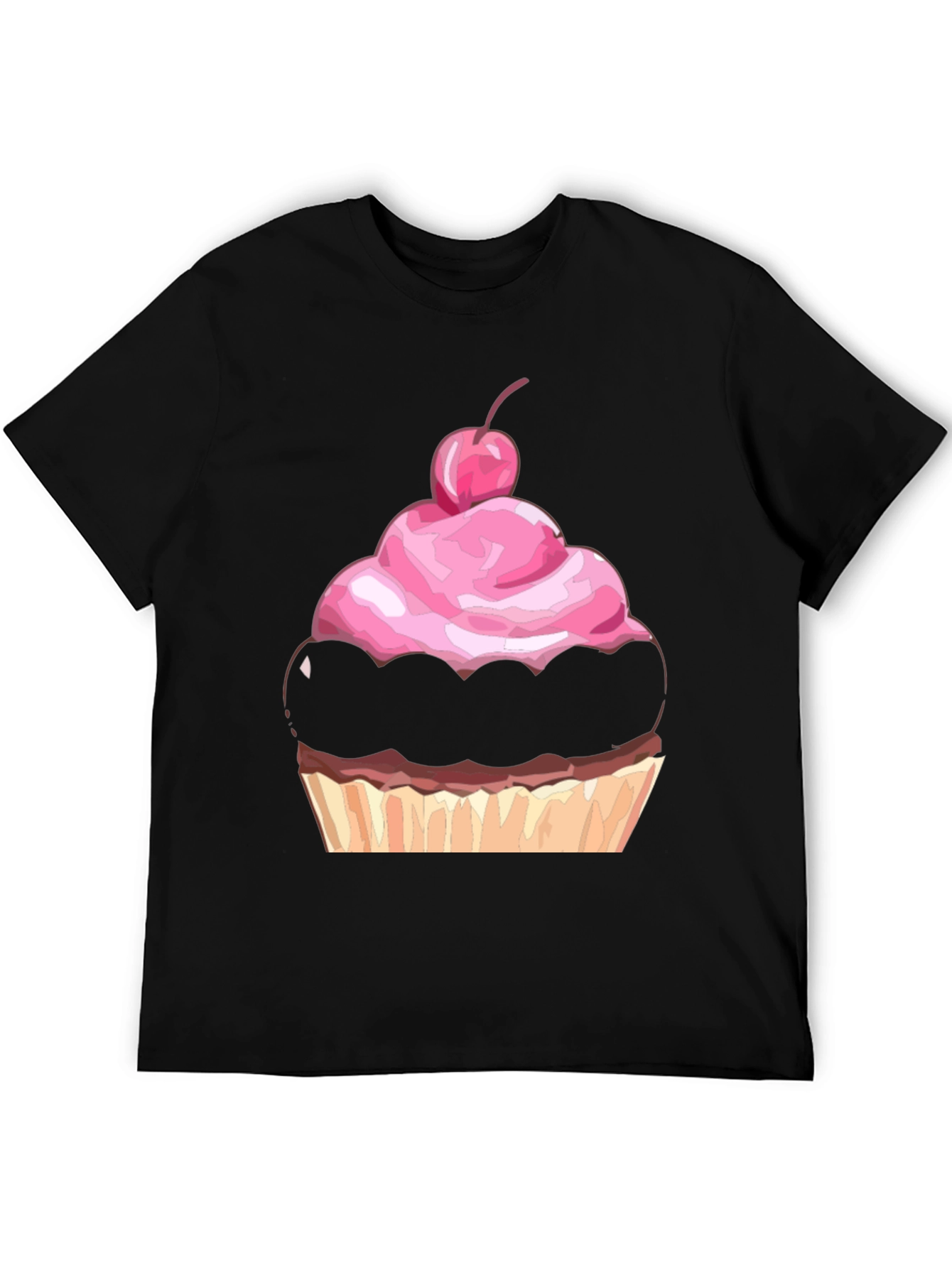 Black Cupcake T-Shirt, Funny Dessert Tee view 5