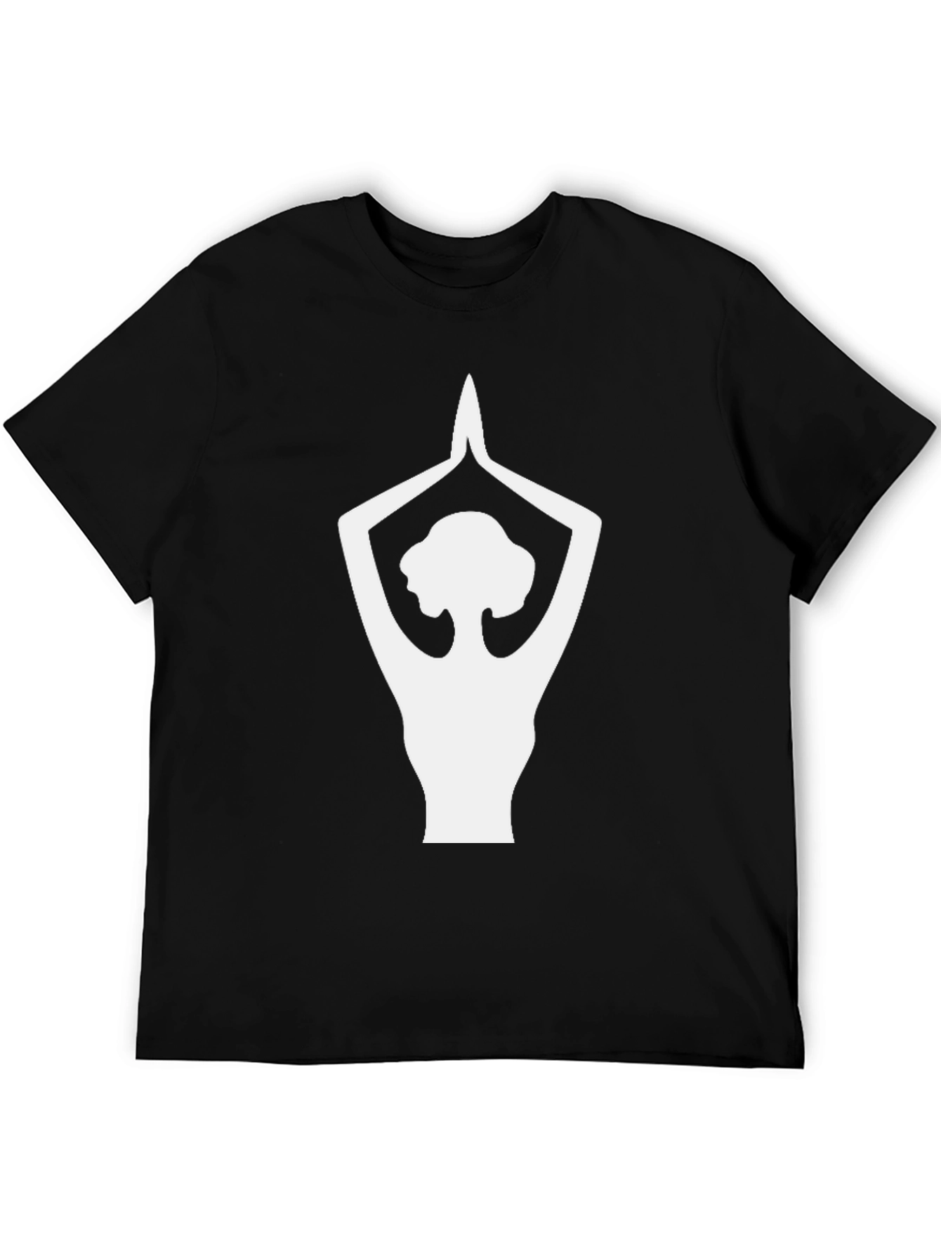 Black Yoga Pose Graphic Tee - Black Cotton T-Shirt view 5