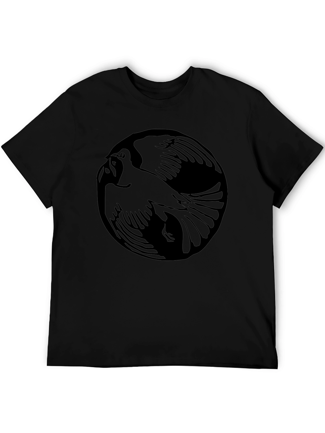 Black Raven Yin Yang Graphic Tee - Black Cotton Blend view 5