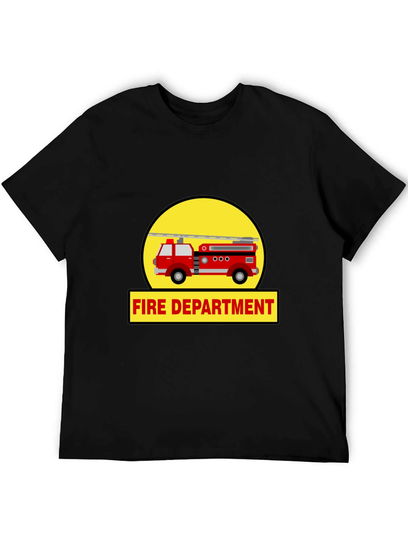 Black Fire Department Truck Graphic Tee view 5