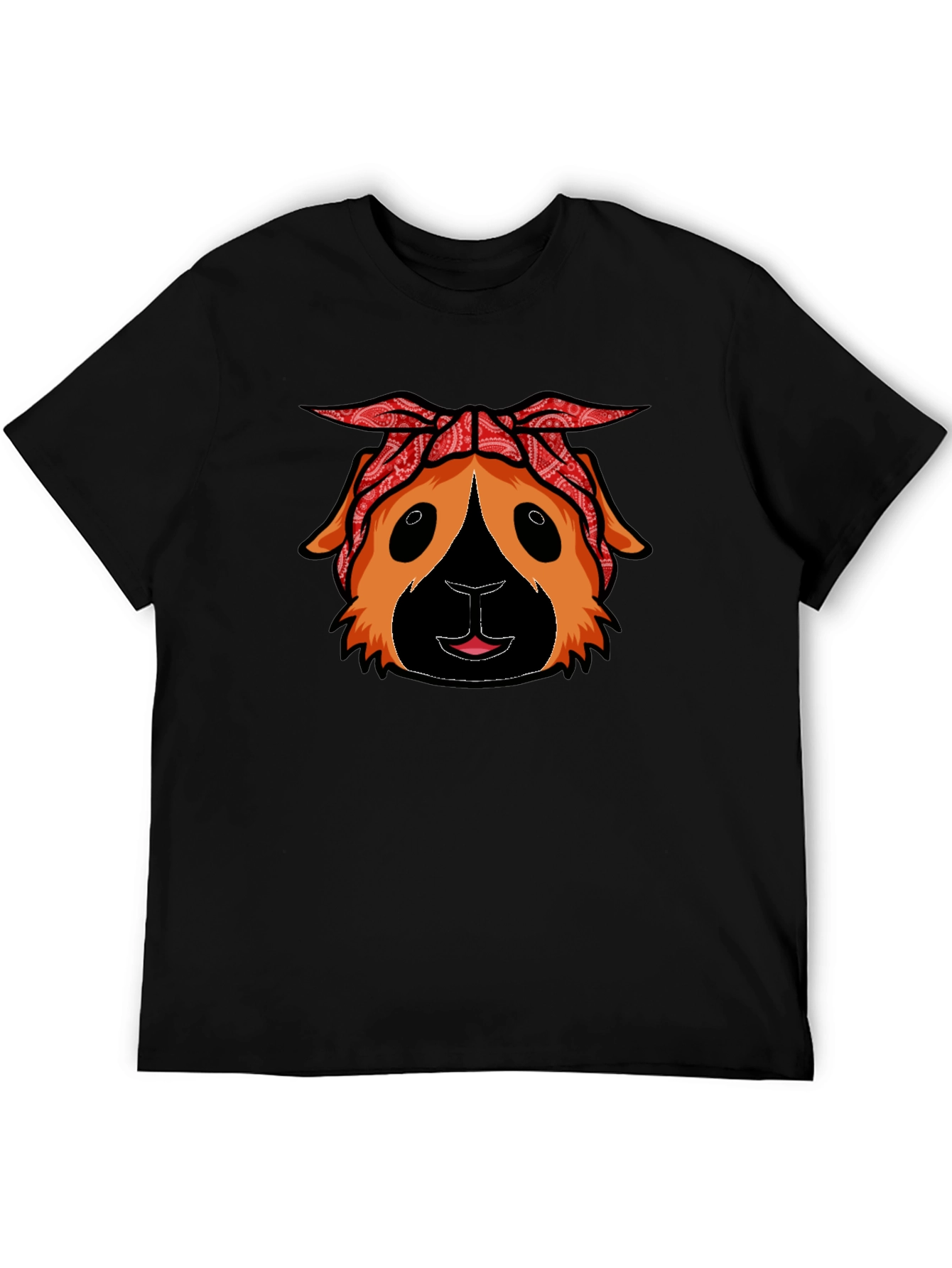 Black Guinea Pig Bandana T-Shirt - Black view 5