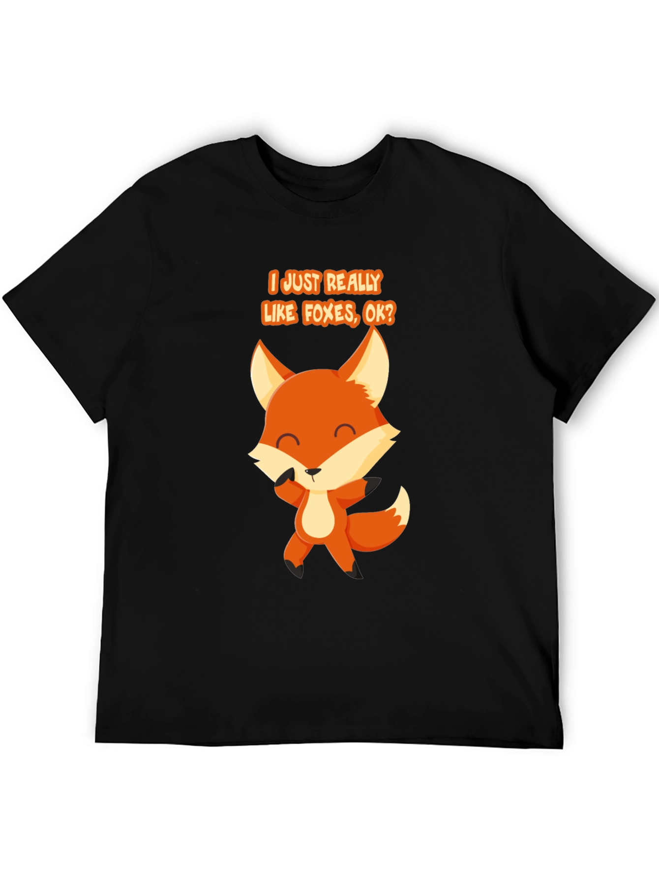 Black Fox Lover T-Shirt - "I Just Really Like Foxes, OK?" view 5