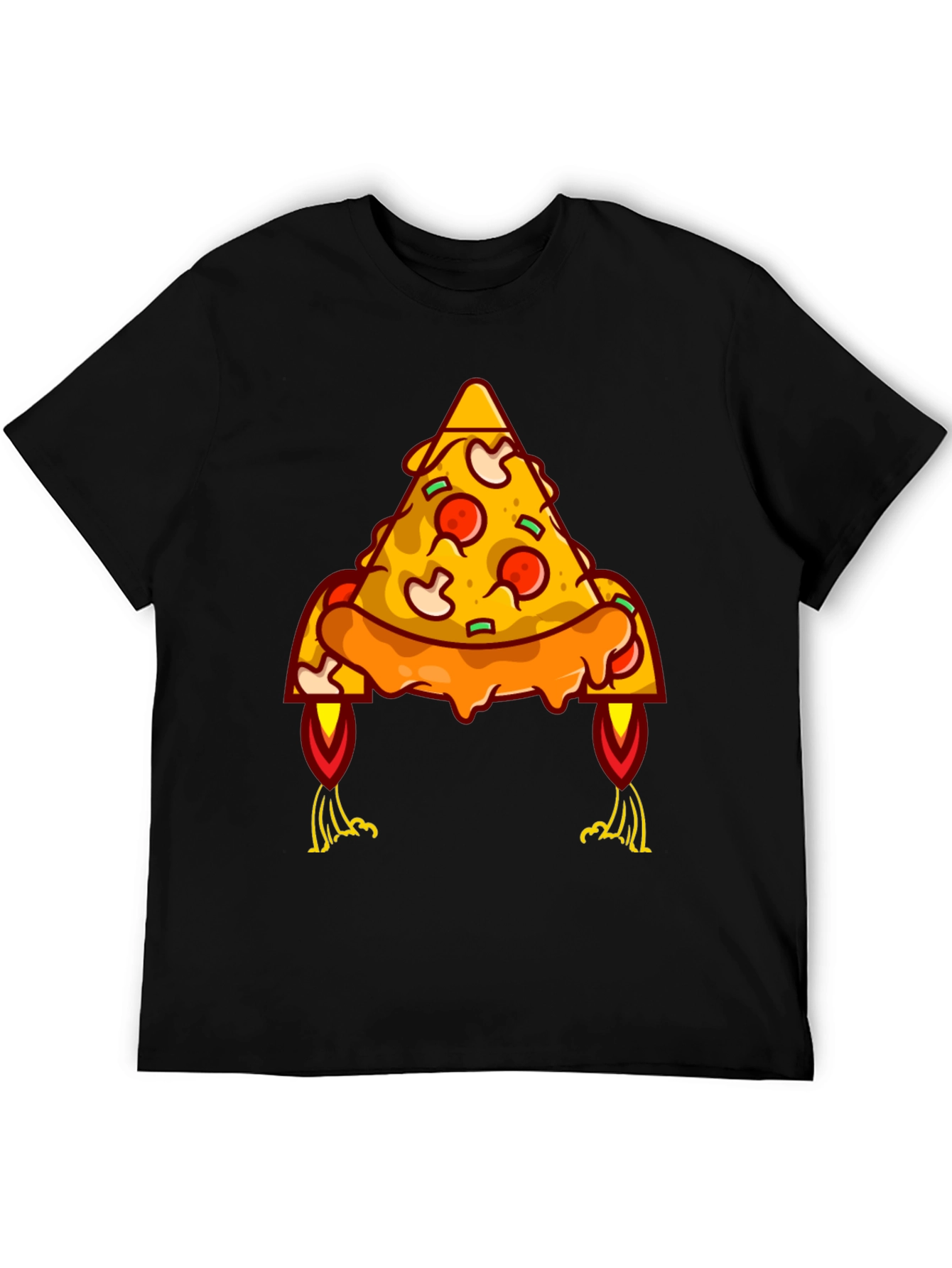 Black Pizza Rocket Graphic Tee - Black view 5