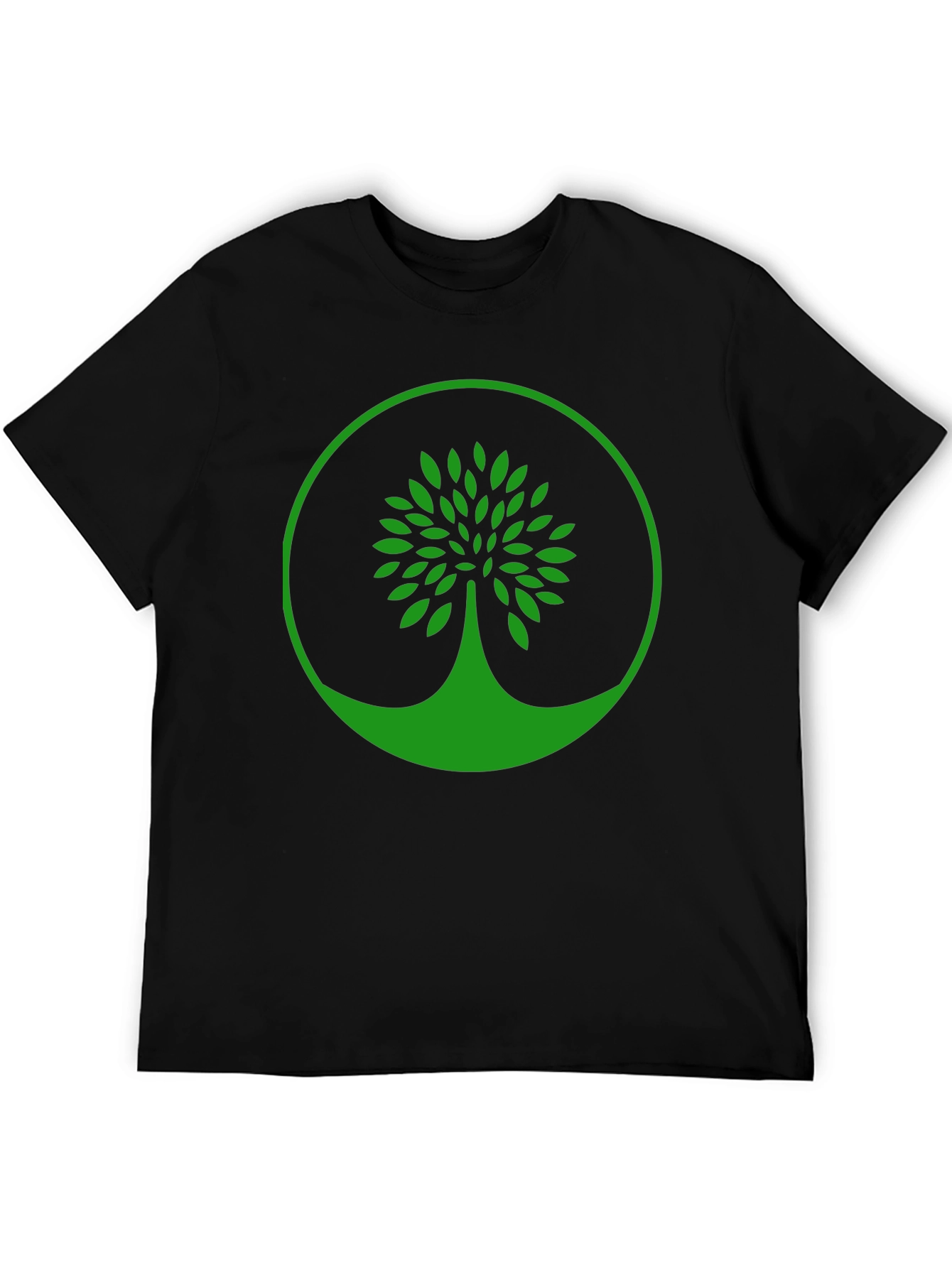 Black Green Tree Graphic Black T-Shirt view 5