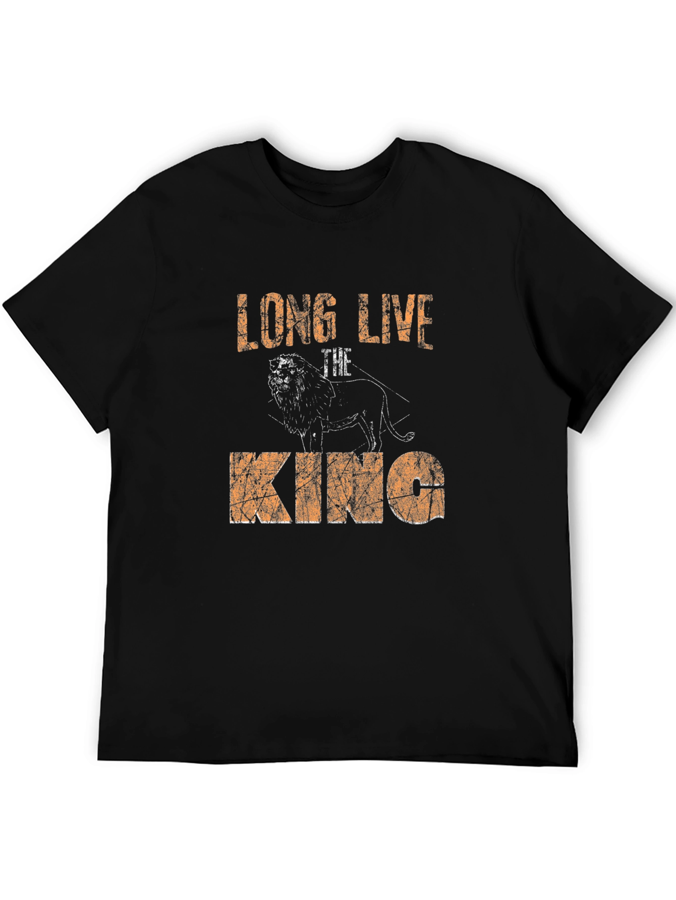 Black Long Live The King Lion Graphic Tee view 5