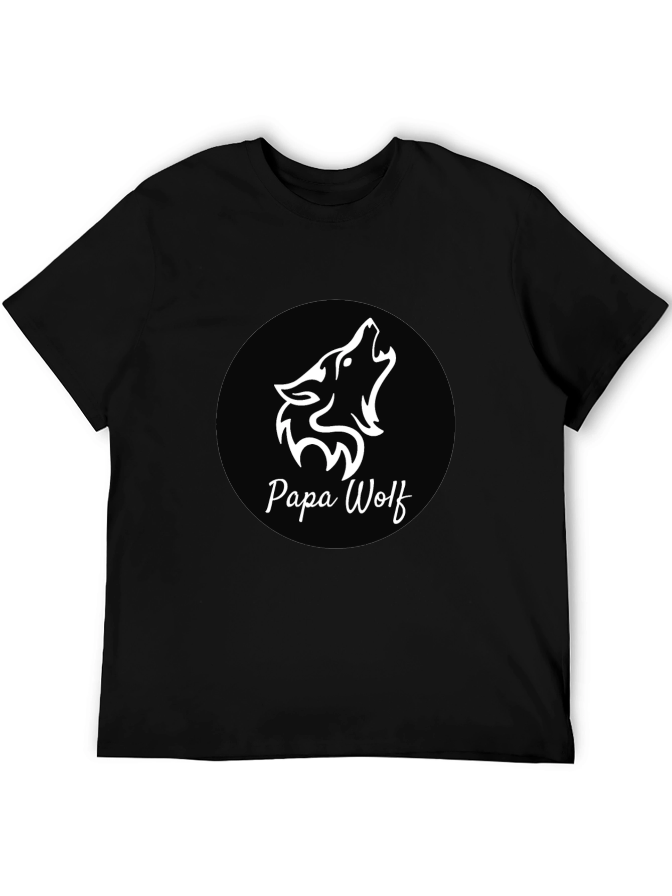 Black Papa Wolf Black T-Shirt - Graphic Design view 5