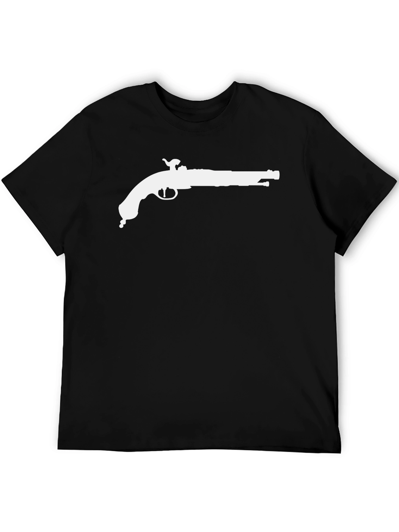 Black Pirate Flintlock Graphic Tee - Black Cotton T-Shirt view 5