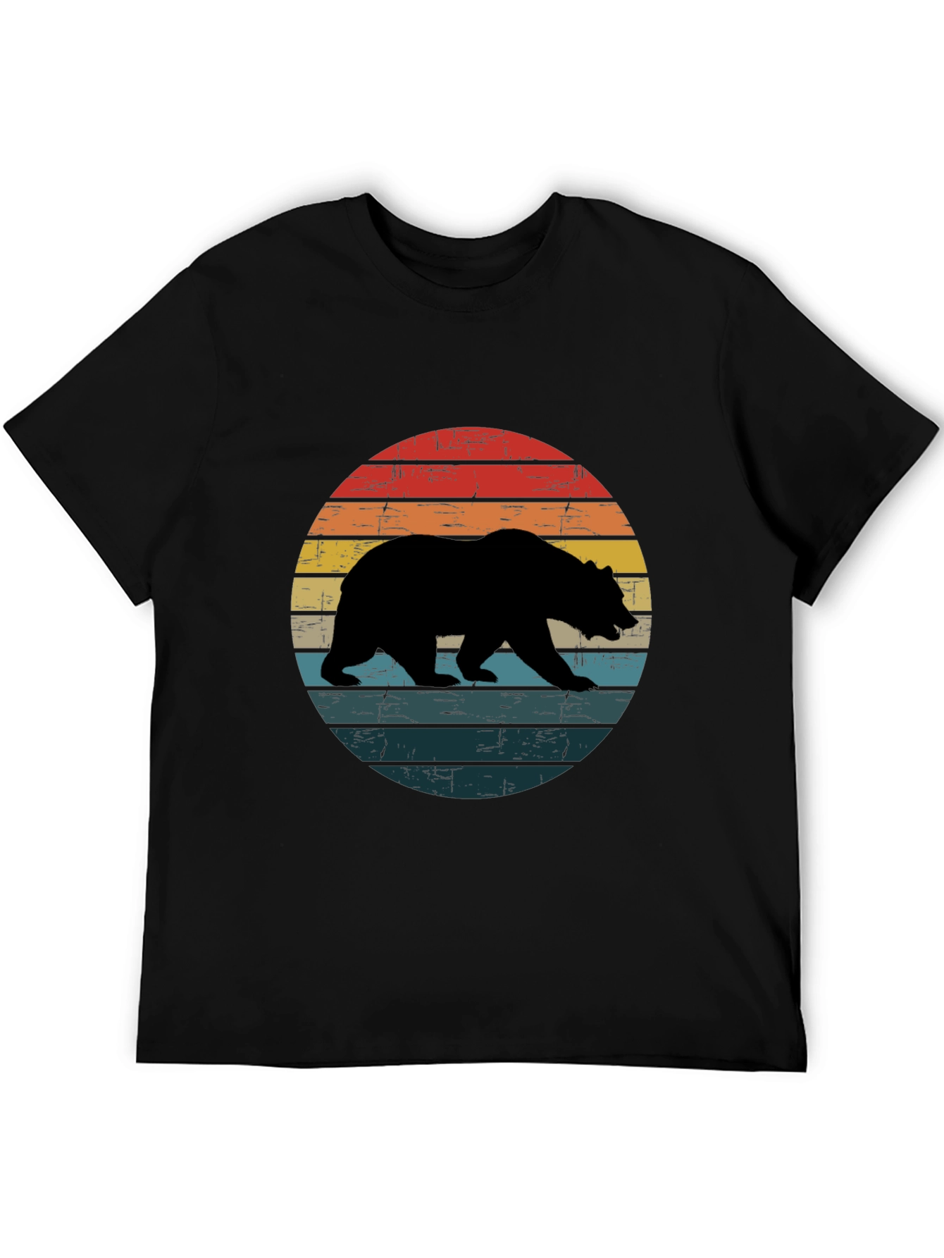 Black Retro Bear Silhouette T-Shirt - Black view 5