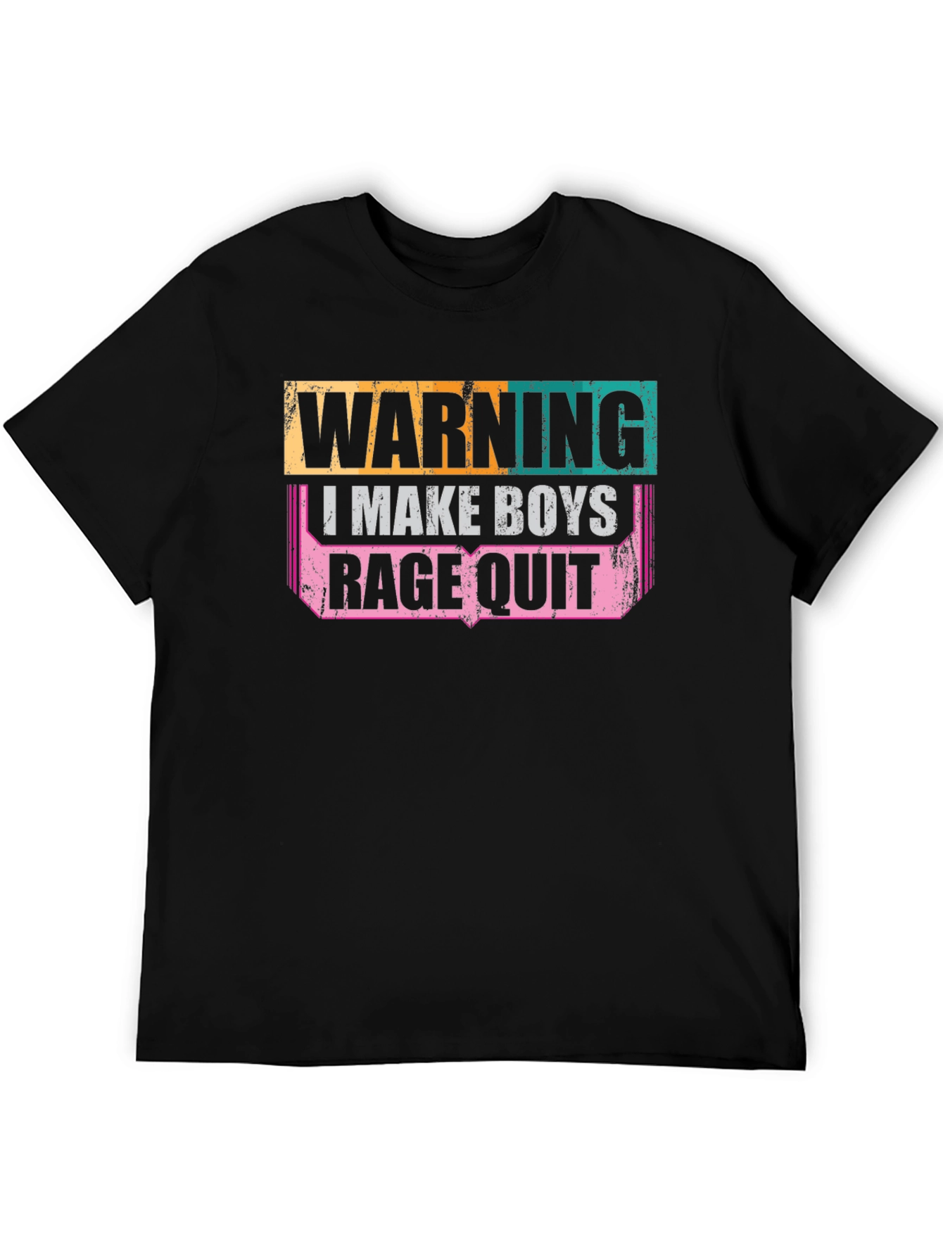 Black Warning: I Make Boys Rage Quit Graphic Tee view 5