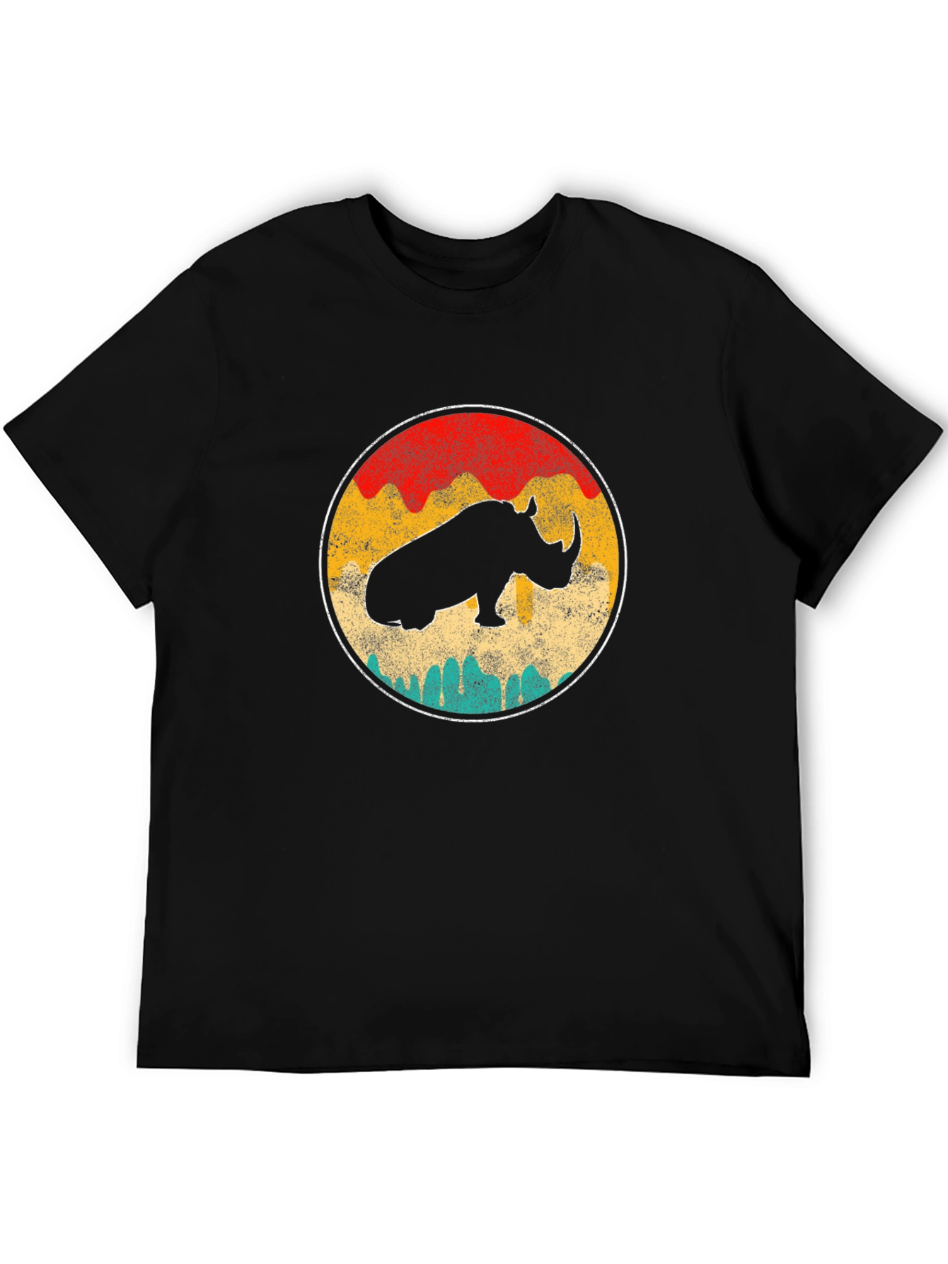 Black Retro Rhino T-Shirt view 5