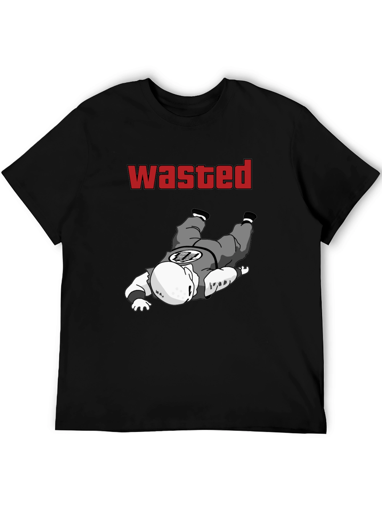Black Wasted Krillin Funny T-Shirt view 5