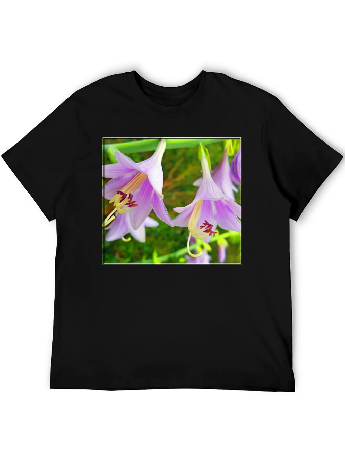 Black Floral T-Shirt with Unique Flower Print view 5